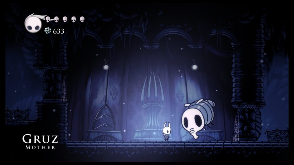 The Gruz Mother, first mini boss in Hollow Knight