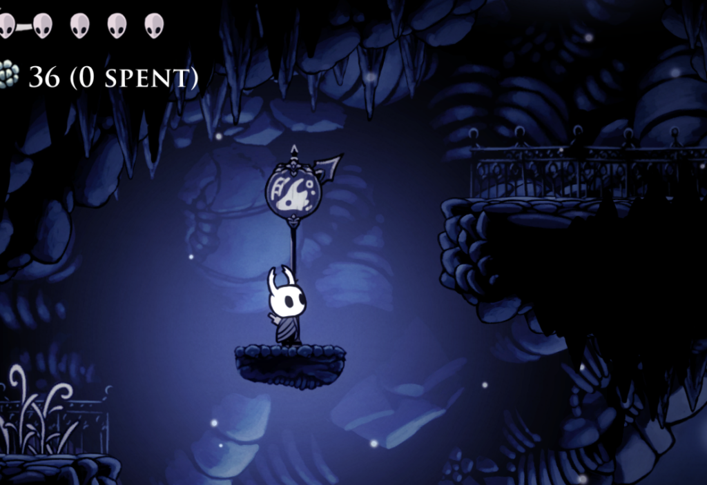 The Hollow Knight sign pointing to the Stag Station